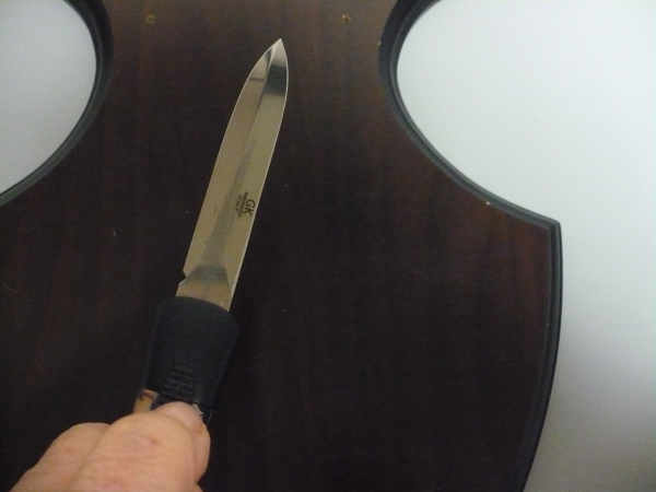 Italian stiletto frontale  coltellerie artigianali Maniago - 20 cm - ergonomica ,4 assi, lama dagger - 1