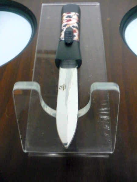 Italian stiletto frontale  coltellerie artigianali Maniago - 20 cm - ergonomica ,4 assi, lama dagger - 1