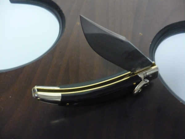 Campolin, coltello a scatto , diana leverlock -21,50 cm- corno di  bufalo brasiliano, switchblade - brazilian buffalo -1