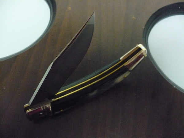 Campolin, coltello a scatto , diana leverlock -21,50 cm- corno di  bufalo brasiliano, switchblade - brazilian buffalo -1