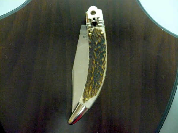 Campolin, coltello a scatto , diana leverlock -21,50 cm- corno di  cervo, switchblade deer horn - 1