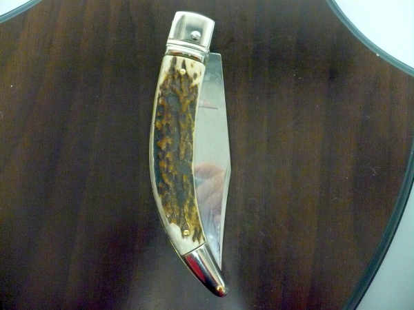 Campolin, coltello a scatto , diana leverlock -21,50 cm- corno di  cervo, switchblade deer horn - 1