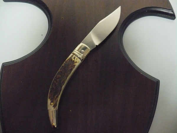 Campolin, coltello a scatto , diana leverlock -21,50 cm- corno di  cervo, switchblade deer horn - 1
