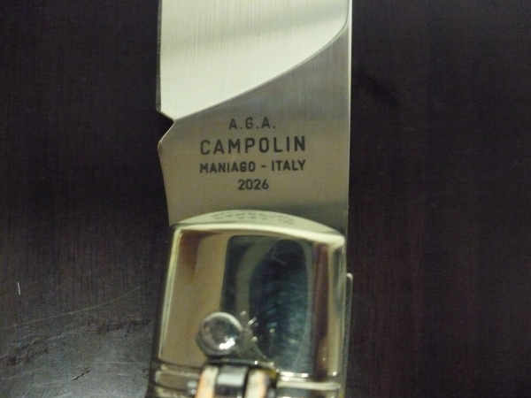 Campolin, coltello a scatto , diana leverlock -21,50 cm- corno di  cervo, switchblade deer horn - 1