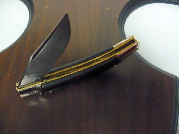 Campolin, coltello a scatto , diana leverlock -21,50 cm-legno di ebano, switchblade, ebony wood - 1