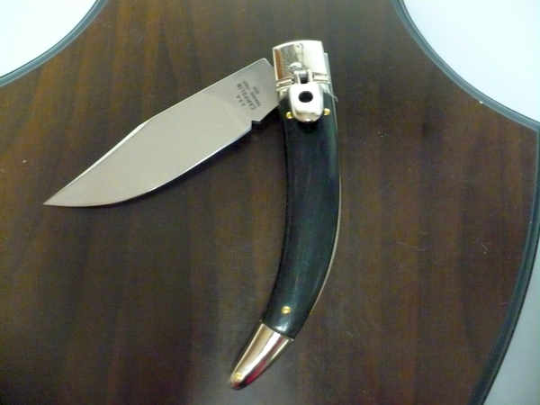 Campolin, coltello a scatto , diana leverlock -21,50 cm-legno di ebano, switchblade, ebony wood - 1