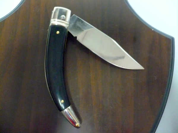 Campolin, coltello a scatto , diana leverlock -21,50 cm-legno di ebano, switchblade, ebony wood - 1