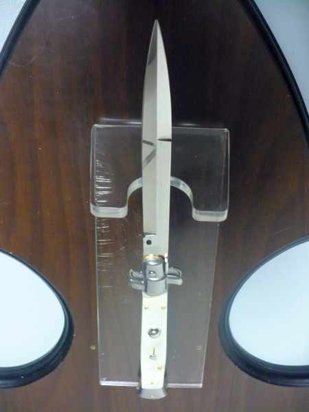 Frank Beltrame, italian stiletto, coltello a scatto - 28 cm , madreperla -mother of pearl - modello FB 28/96 B