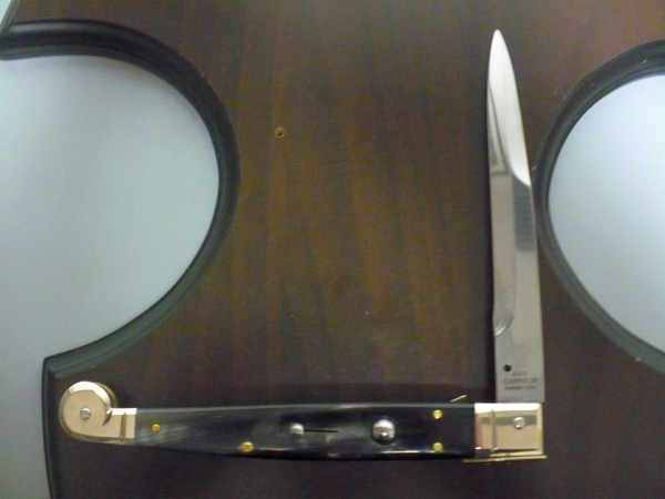Siciliano,Picklock A.G.A. Campolin sicilian fighting - italian stiletto 30 cm - corno di bufalo brasiliano / brazilian buffalo horn - 1