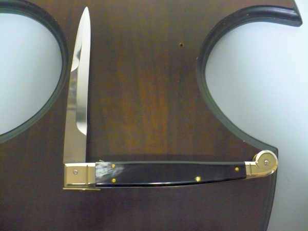 Siciliano,Picklock A.G.A. Campolin sicilian fighting - italian stiletto 30 cm - corno di bufalo brasiliano / brazilian buffalo horn - 1
