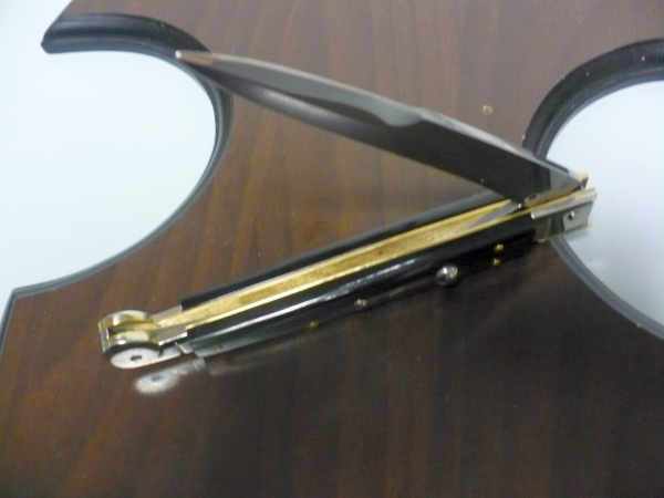 Siciliano,Picklock A.G.A. Campolin sicilian fighting - italian stiletto 30 cm - corno di bufalo brasiliano / brazilian buffalo horn - 1