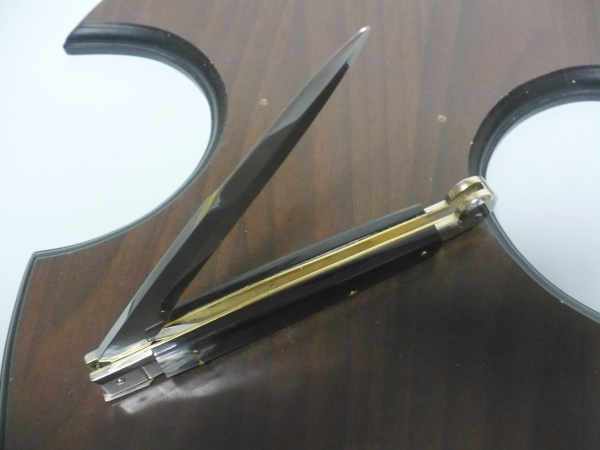 Siciliano,Picklock A.G.A. Campolin sicilian fighting - italian stiletto 30 cm - corno di bufalo brasiliano / brazilian buffalo horn - 1