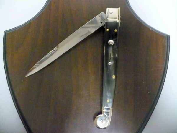 Siciliano,Picklock A.G.A. Campolin sicilian fighting - italian stiletto 30 cm - corno di bufalo brasiliano / brazilian buffalo horn - 1
