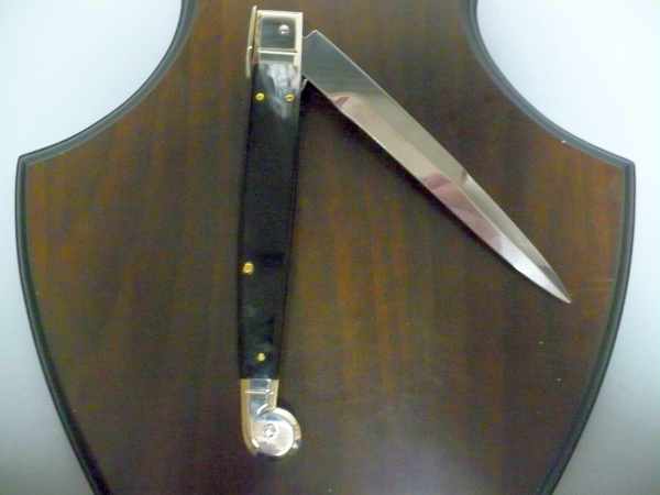 Siciliano,Picklock A.G.A. Campolin sicilian fighting - italian stiletto 30 cm - corno di bufalo brasiliano / brazilian buffalo horn - 1