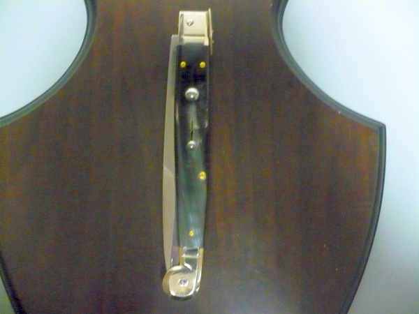 Siciliano,Picklock A.G.A. Campolin sicilian fighting - italian stiletto 30 cm - corno di bufalo brasiliano / brazilian buffalo horn - 1