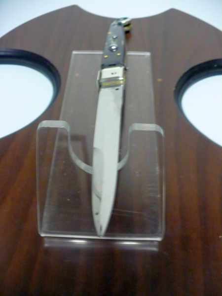 Siciliano,Picklock A.G.A. Campolin sicilian fighting - italian stiletto 30 cm - corno di bufalo brasiliano / brazilian buffalo horn - 1