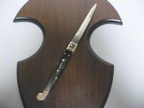 Siciliano,Picklock A.G.A. Campolin sicilian fighting - italian stiletto 30 cm - corno di bufalo brasiliano / brazilian buffalo horn - 1