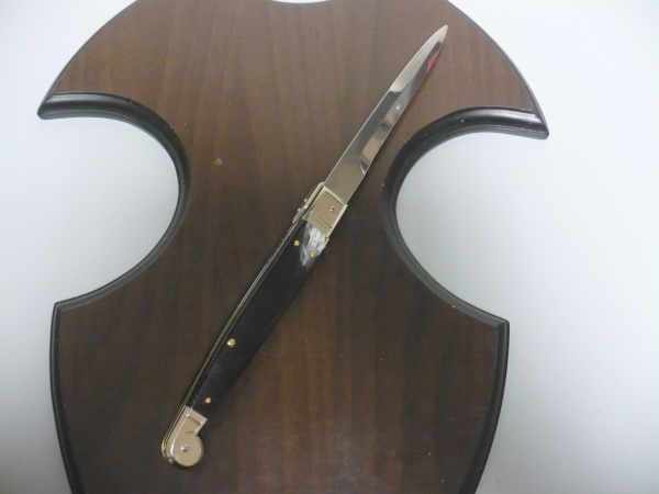 Siciliano,Picklock A.G.A. Campolin sicilian fighting - italian stiletto 30 cm - corno di bufalo brasiliano / brazilian buffalo horn - 1