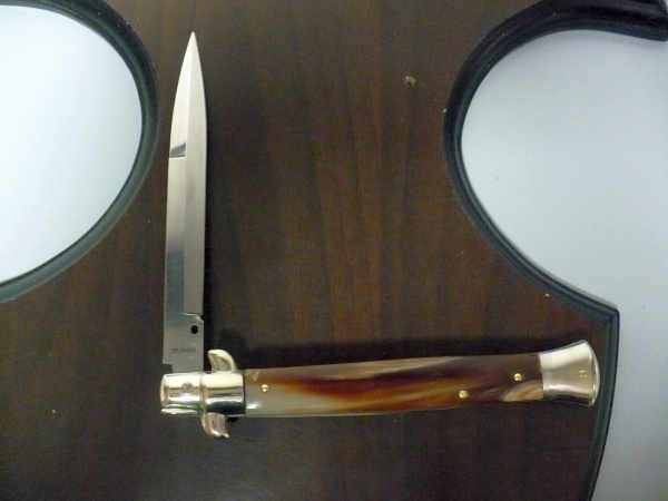 Picklock - Frank Beltrame - Italian stiletto -pugnale 28 cm, lama baionetta- punta di corno di bufalo chiaro- FB P28/48 -1