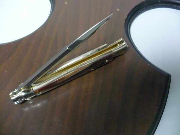 Picklock - Frank Beltrame - Italian stiletto -pugnale 28 cm, lama baionetta- punta di corno di bufalo chiaro- FB P28/48 -1
