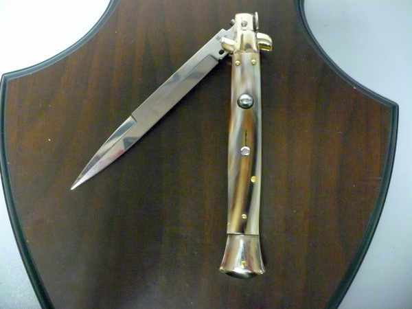 Picklock - Frank Beltrame - Italian stiletto -pugnale 28 cm, lama baionetta- punta di corno di bufalo chiaro- FB P28/48 -1