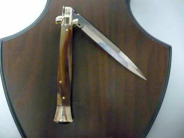 Picklock - Frank Beltrame - Italian stiletto -pugnale 28 cm, lama baionetta- punta di corno di bufalo chiaro- FB P28/48 -1