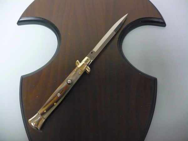 Picklock - Frank Beltrame - Italian stiletto -pugnale 28 cm, lama baionetta- punta di corno di bufalo chiaro- FB P28/48 -1
