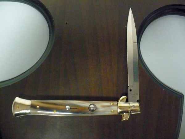 Picklock - Frank Beltrame - Italian stiletto -pugnale 28 cm, lama baionetta- punta di corno di bufalo chiaro- FB P28/48 -1