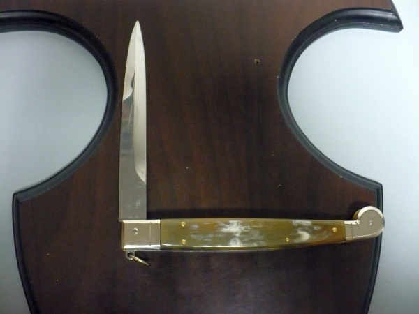 Siciliano A.G.A. Campolin sicilian fighting - italian stiletto 30 cm - buffalo chiaro horn - 1