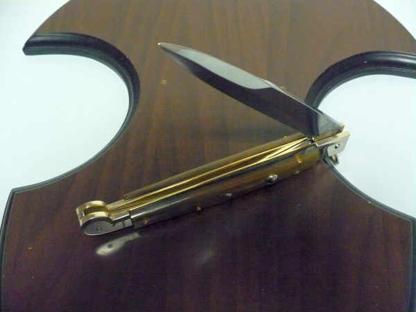Siciliano A.G.A. Campolin sicilian fighting - italian stiletto 30 cm - buffalo chiaro horn - 1