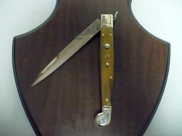 Siciliano A.G.A. Campolin sicilian fighting - italian stiletto 30 cm - buffalo chiaro horn - 1