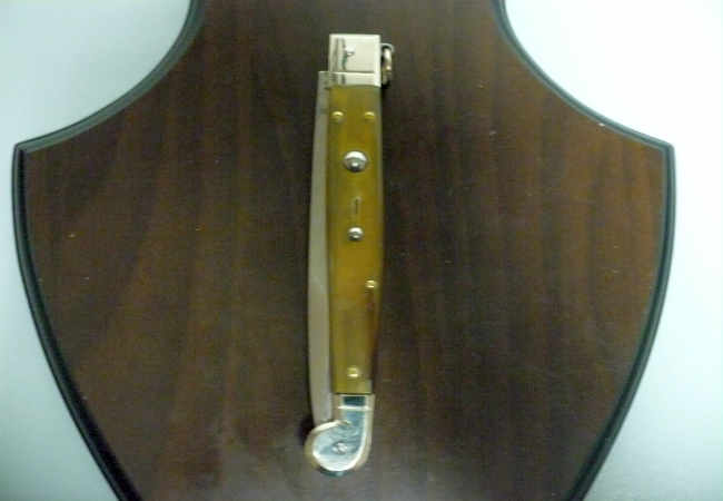 Siciliano A.G.A. Campolin sicilian fighting - italian stiletto 30 cm - buffalo chiaro horn - 1