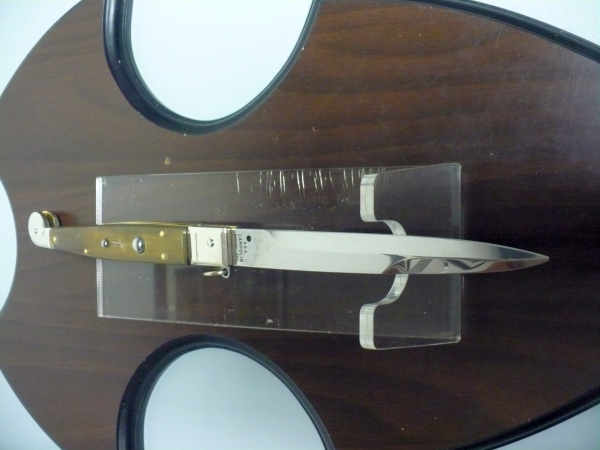 Siciliano A.G.A. Campolin sicilian fighting - italian stiletto 30 cm - buffalo chiaro horn - 1