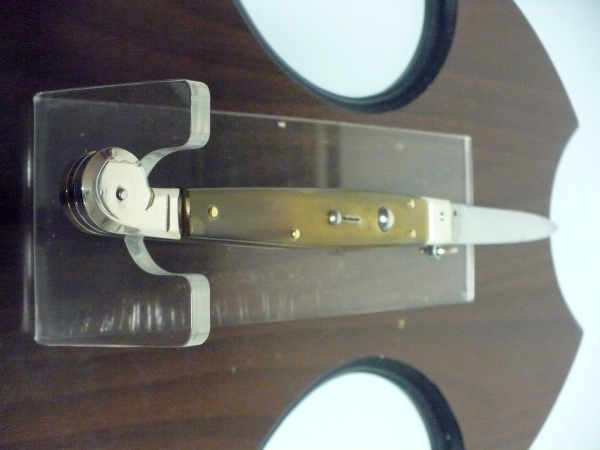 Siciliano A.G.A. Campolin sicilian fighting - italian stiletto 30 cm - buffalo chiaro horn - 1