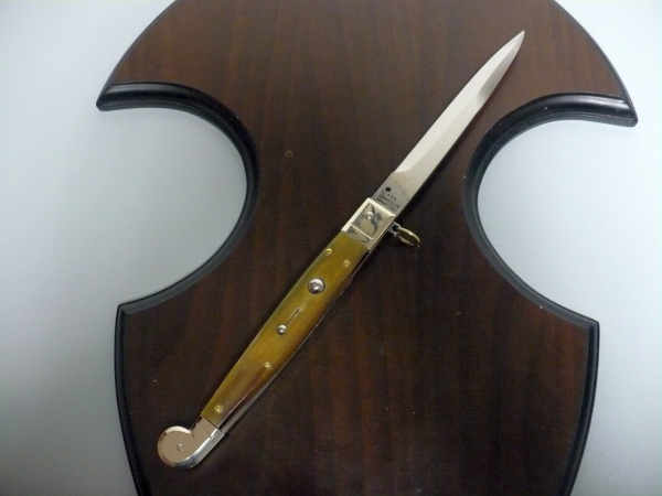 Siciliano A.G.A. Campolin sicilian fighting - italian stiletto 30 cm - buffalo chiaro horn - 1