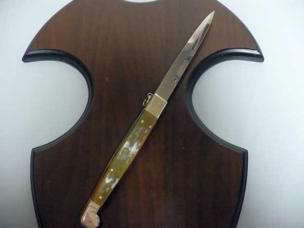 Siciliano A.G.A. Campolin sicilian fighting - italian stiletto 30 cm - buffalo chiaro horn - 1