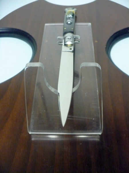 Frank Beltrame - italian stiletto, coltello a scatto, 28 cm -bufalo brasiliano, lama swedge FB 28/09Sw-1