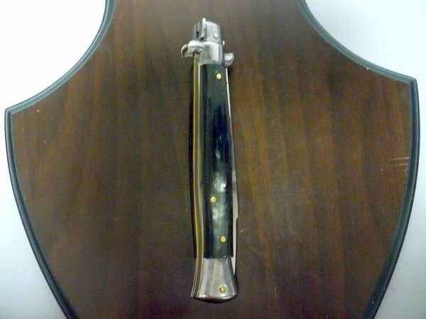 Frank Beltrame - italian stiletto, coltello a scatto, 28 cm -bufalo brasiliano, lama swedge FB 28/09Sw-1