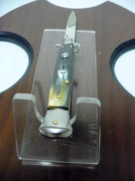 Frank Beltrame - italian stiletto, coltello a scatto, 28 cm -bufalo brasiliano, lama swedge FB 28/09Sw-1