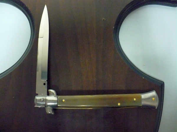 Frank Beltrame , italian stiletto , pugnale - 28 cm , corno di bufalo scuro,baionetta, modello FB 28/58B - 10