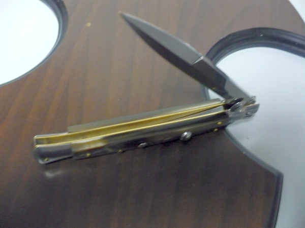 Frank Beltrame , italian stiletto , pugnale - 28 cm , corno di bufalo scuro,baionetta, modello FB 28/58B - 10