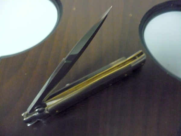 Frank Beltrame , italian stiletto , pugnale - 28 cm , corno di bufalo scuro,baionetta, modello FB 28/58B - 10