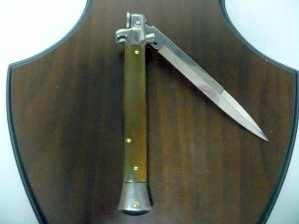 Frank Beltrame , italian stiletto , pugnale - 28 cm , corno di bufalo scuro,baionetta, modello FB 28/58B - 10