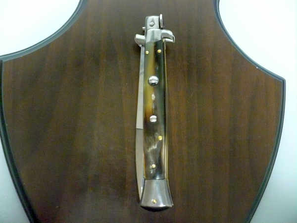 Frank Beltrame , italian stiletto , pugnale - 28 cm , corno di bufalo scuro,baionetta, modello FB 28/58B - 10