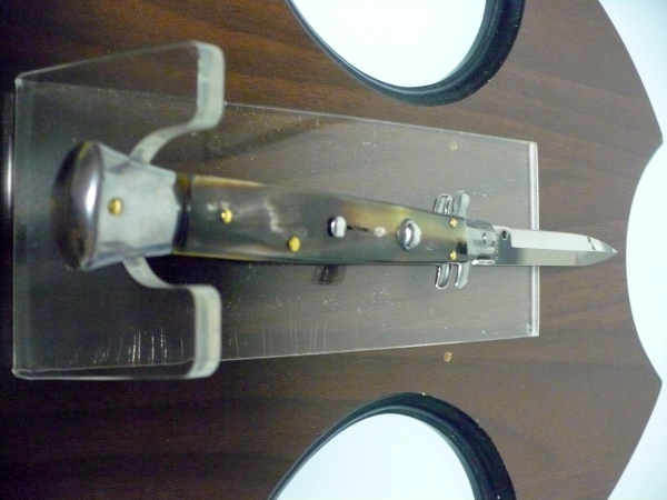 Frank Beltrame , italian stiletto , pugnale - 28 cm , corno di bufalo scuro,baionetta, modello FB 28/58B - 10