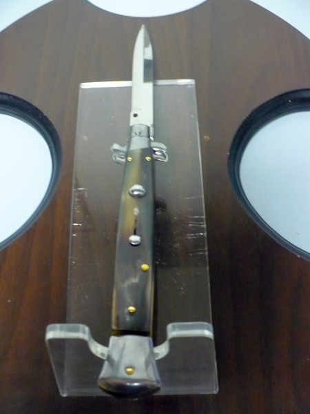 Frank Beltrame , italian stiletto , pugnale - 28 cm , corno di bufalo scuro,baionetta, modello FB 28/58B - 10