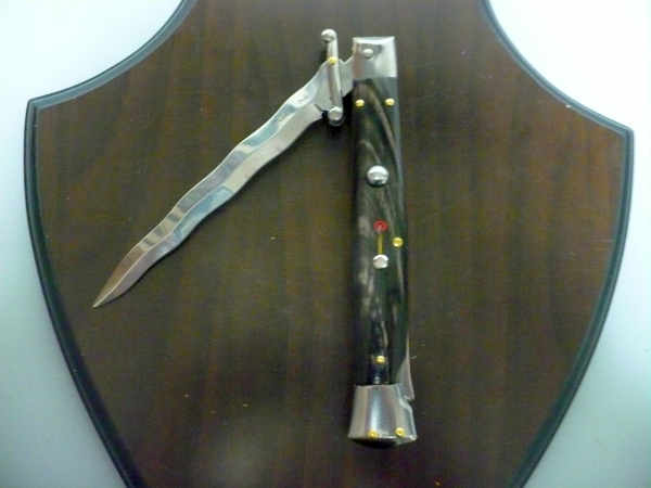 Swinguard Frank Beltrame - edizione limitata - italian stiletto 28 cm - corno di bufalo scuro - lama kriss FB 550/58- 10