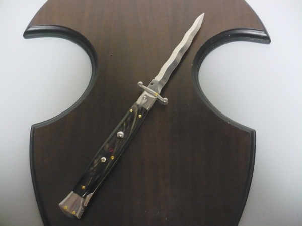 Swinguard Frank Beltrame - edizione limitata - italian stiletto 28 cm - corno di bufalo scuro - lama kriss FB 550/58- 10