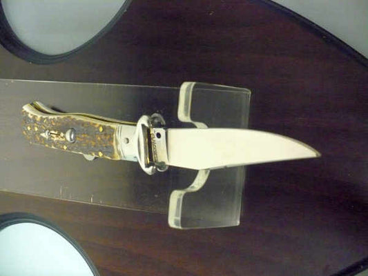 Famiglia Spadon - stiletto  calibro /20 - corno di cervo / deer horn - taglio classico clip point - 11