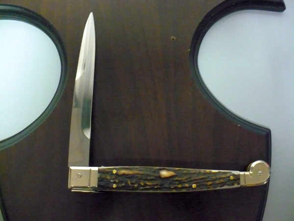 Siciliano, Picklock A.G.A. Campolin- sicilian fighting - italian stiletto 30 cm - corno di cervo / deer horn - 11